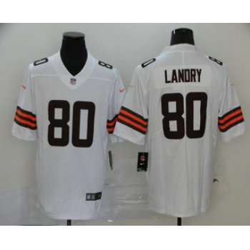Men's Cleveland Browns #80 Jarvis Landry White 2020 NEW Vapor Untouchable Stitched NFL Nike Limited Jersey
