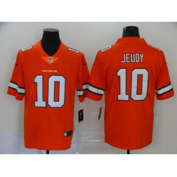 Men's Denver Broncos #10 Jerry Jeudy Orange 2020 Color Rush Stitched NFL Nike Limited Jersey