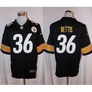 Men's Pittsburgh Steelers #36 Jerome Bettis Retired Black Stitched NFL Nike Game Jersey