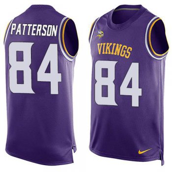 Men's Minnesota Vikings #84 Cordarrelle Patterson Purple Hot Pressing Player Name & Number Nike NFL Tank Top Jersey