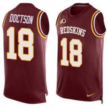 Men's Washington Redskins #18 Josh Doctson Burgundy Red Hot Pressing Player Name & Number Nike NFL Tank Top Jersey