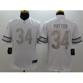 Nike Chicago Bears #34 Walter Payton Platinum White Limited Jersey