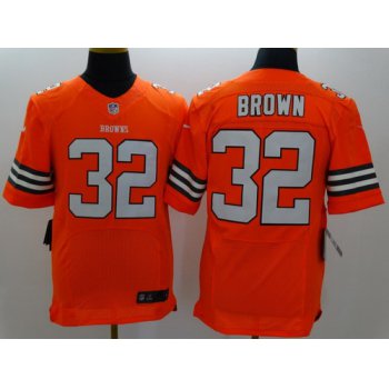 Nike Cleveland Browns #32 Jim Brown Orange Elite Jersey