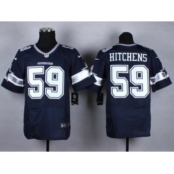 Nike Dallas Cowboys #59 Anthony Hitchens Blue Elite Jersey