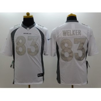 Nike Denver Broncos #83 Wes Welker Platinum White Limited Jersey