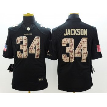 Nike Oakland Raiders #34 Bo Jackson Salute to Service Black Limited Jersey