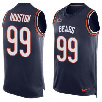 Men's Chicago Bears #99 Lamarr Houston Navy Blue Hot Pressing Player Name & Number Nike NFL Tank Top Jersey