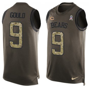 Men's Chicago Bears #9 Robbie Gould Green Salute to Service Hot Pressing Player Name & Number Nike NFL Tank Top Jersey
