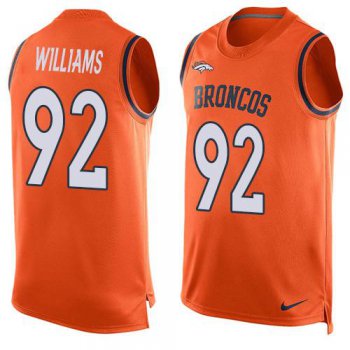 Men's Denver Broncos #92 Sylvester Williams Orange Hot Pressing Player Name & Number Nike NFL Tank Top Jersey