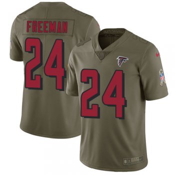 Nike Atlanta Falcons #24 Devonta Freeman Olive Men's Stitched NFL Limited 2017 Salute To Service Jersey