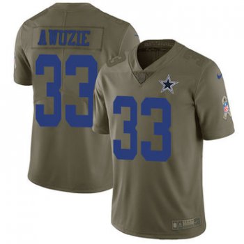 Nike Dallas Cowboys #33 Chidobe Awuzie Olive Men's Stitched NFL Limited 2017 Salute To Service Jersey