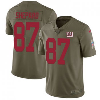 Nike New York Giants #87 Sterling Shepard Olive Men's Stitched NFL Limited 2017 Salute to Service Jersey
