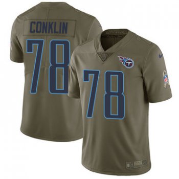 Nike Tennessee Titans #78 Jack Conklin Olive Men's Stitched NFL Limited 2017 Salute to Service Jersey