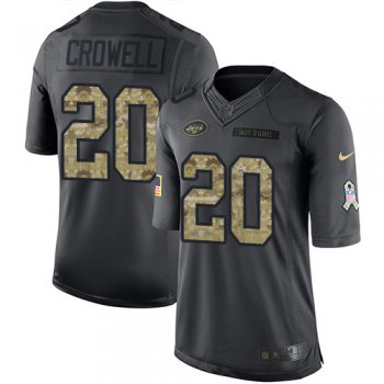 Nike New York Jets #20 Isaiah Crowell Black Men's Stitched NFL Limited 2016 Salute to Service Jersey