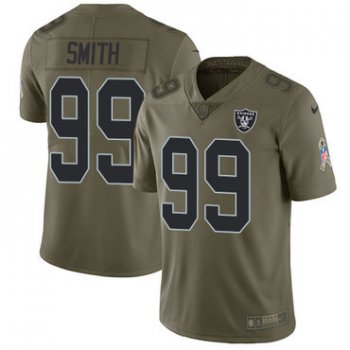 Nike Oakland Raiders #99 Aldon Smith Olive Men's Stitched NFL Limited 2017 Salute To Service Jersey