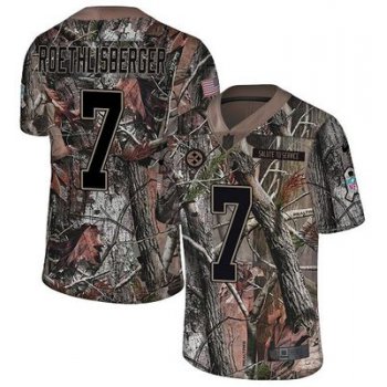 Nike Steelers #7 Ben Roethlisberger Camo Men's Stitched NFL Limited Rush Realtree Jersey