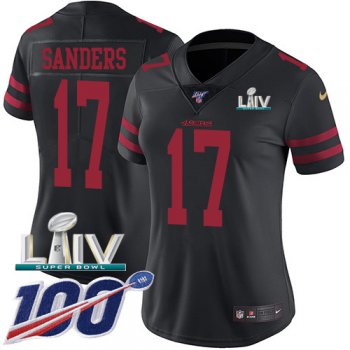Nike 49ers #17 Emmanuel Sanders Black Super Bowl LIV 2020 Alternate Women's Stitched NFL 100th Season Vapor Limited Jersey