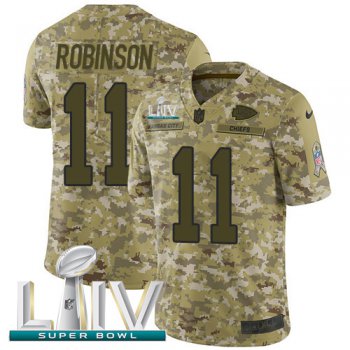 Nike Chiefs #11 Demarcus Robinson Camo Super Bowl LIV 2020 Men's Stitched NFL Limited 2018 Salute To Service Jersey