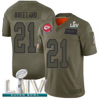 Nike Chiefs #21 Bashaud Breeland Camo Super Bowl LIV 2020 Men's Stitched NFL Limited 2019 Salute To Service Jersey