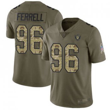 Raiders #96 Clelin Ferrell Olive Camo Men's Stitched Football Limited 2017 Salute To Service Jersey