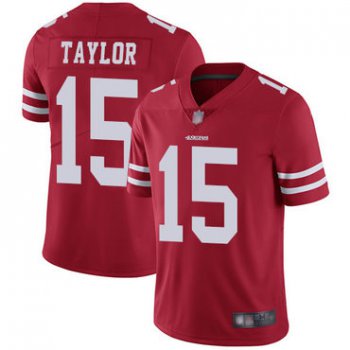 49ers #15 Trent Taylor Red Team Color Men's Stitched Football Vapor Untouchable Limited Jersey