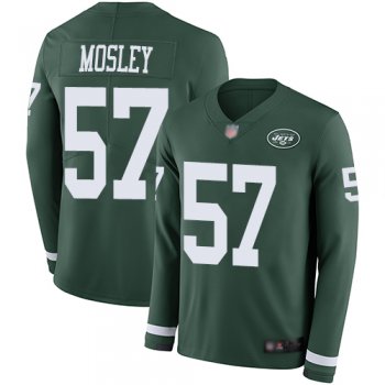 Jets #57 C.J. Mosley Green Team Color Men's Stitched Football Limited Therma Long Sleeve Jersey