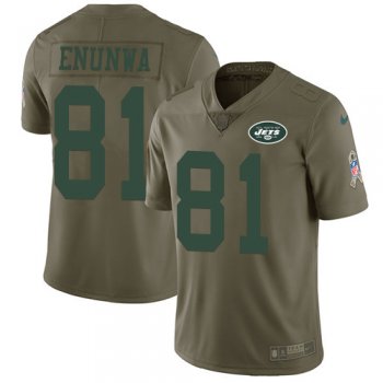 Jets #81 Quincy Enunwa Olive Men's Stitched Football Limited 2017 Salute To Service Jersey