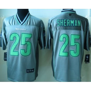 Nike Seattle Seahawks #25 Richard Sherman 2013 Gray Vapor Elite Jersey