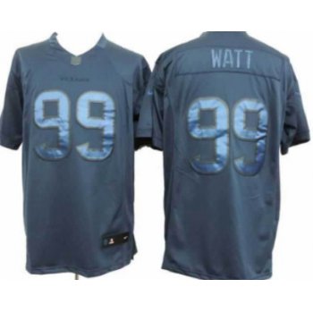 Nike Houston Texans #99 J.J. Watt Drenched Limited Blue Jersey