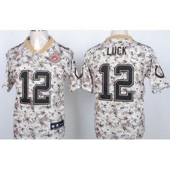 Nike Indianapolis Colts #12 Andrew Luck 2013 USMC Camo Elite Jersey