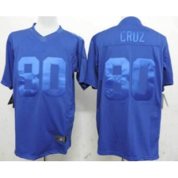 Nike New York Giants #80 Victor Cruz Drenched Limited Blue Jersey