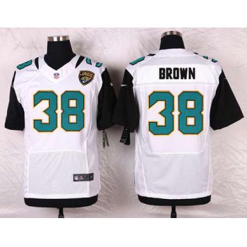 Men's Jacksonville Jaguars #38 Sergio Brown White Road NFL Nike Elite Jersey
