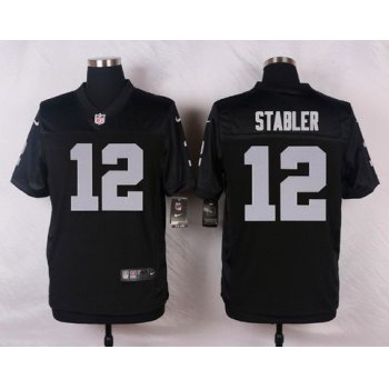 Men's Oakland Raiders #12 Kenny Stabler Black Retired Player NFL Nike Elite Jersey
