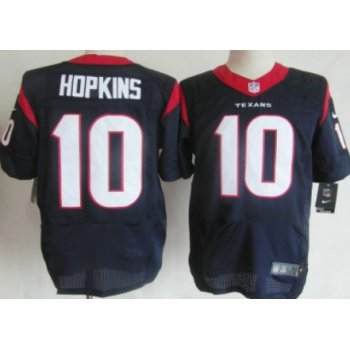 Nike Houston Texans #10 DeAndre Hopkins Blue Elite Jersey