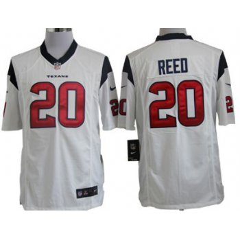 Nike Houston Texans #20 Ed Reed White Game Jersey