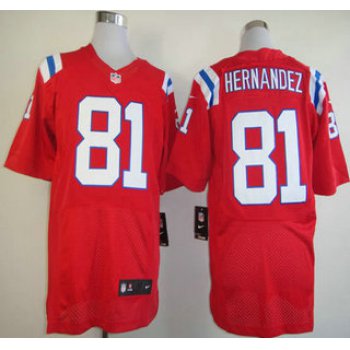 Nike New England Patriots #81 Aaron Hernandez Red Elite Jersey