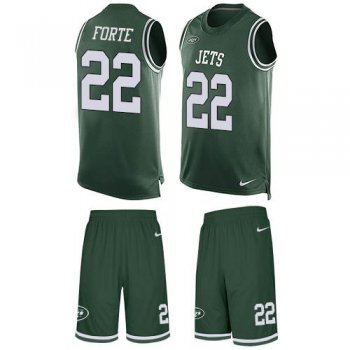 Nike Jets #22 Matt Forte Green Team Color Men's Stitched NFL Limited Tank Top Suit Jersey