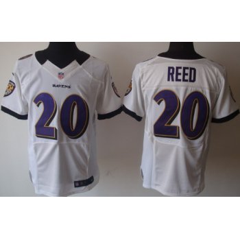 Nike Baltimore Ravens #20 Rd Reed White Elite Jersey