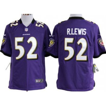 Nike Baltimore Ravens #52 Ray Lewis Purple Game Jersey