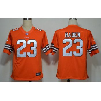 Nike Cleveland Browns #23 Joe Haden Orange Game Jersey