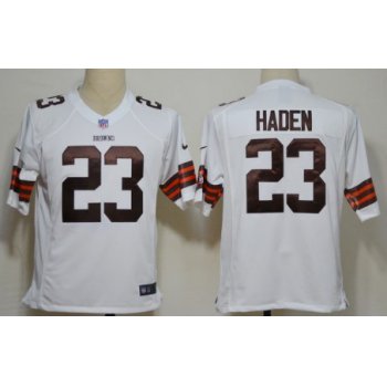 Nike Cleveland Browns #23 Joe Haden White Game Jersey