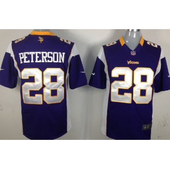 Nike Minnesota Vikings #28 Adrian Peterson Purple Game Jersey