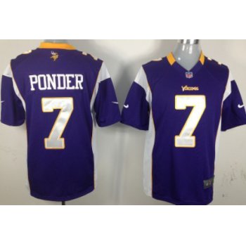 Nike Minnesota Vikings #7 Christian Ponder Purple Game Jersey