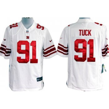 Nike New York Giants #91 Justin Tuck White Game Jersey