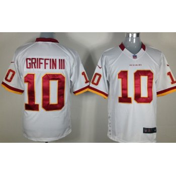 Nike Washington Redskins #10 Robert Griffin III White Game Jersey