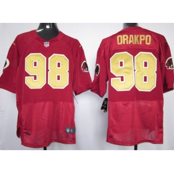 Nike Washington Redskins #98 Brian Orakpo Red With Gold Elite Jersey