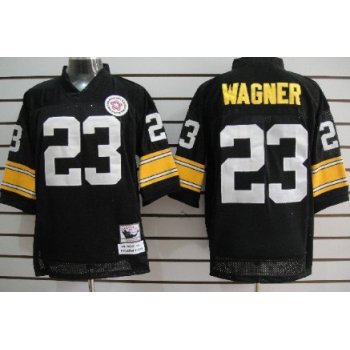 Pittsburgh Steelers #23 Mike Wagner Black Throwback Jersey