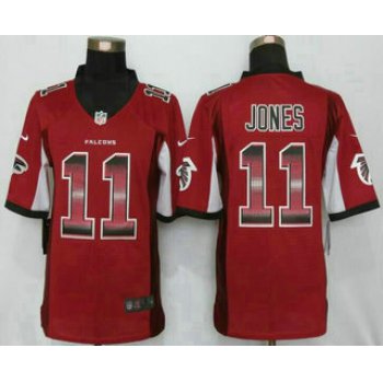 Men's Atlanta Falcons #11 Julio Jones Red Strobe 2015 NFL Nike Fashion Jersey