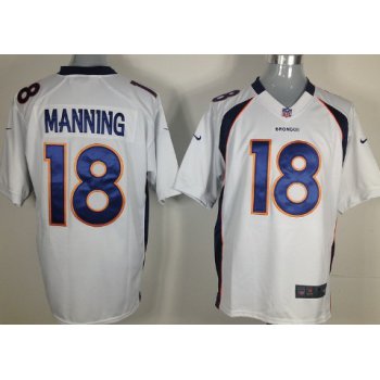 Nike Denver Broncos #18 Peyton Manning White Game Jersey