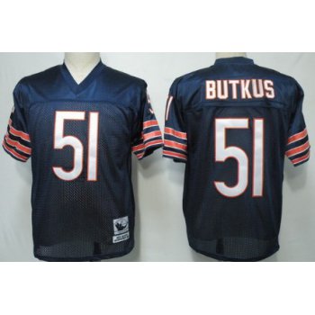 Chicago Bears #51 Dick Butkus Blue Throwback Jersey